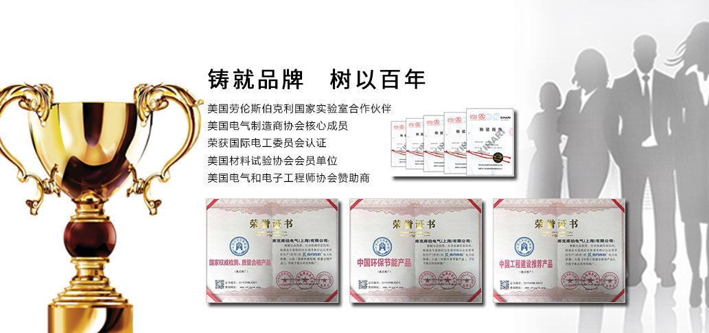 國(guó)家權(quán)威檢測(cè)、質(zhì)量合格產(chǎn)品，中國(guó)工程建設(shè)推薦產(chǎn)品，中國(guó)環(huán)保節(jié)能產(chǎn)品，美國(guó)勞倫斯伯克利國(guó)家實(shí)驗(yàn)室合作伙伴，美國(guó)電氣制造商協(xié)會(huì)核心成員，榮譽(yù)國(guó)際電工委員會(huì)認(rèn)證，美國(guó)材料試驗(yàn)協(xié)會(huì)會(huì)員單位，美國(guó)電氣和電子工程師協(xié)會(huì)贊助商